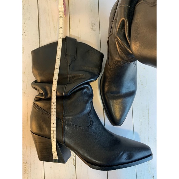 Steve Madden Taos Black Leather Slouch Cowboy Western Boots Women's 9M - Picture 9 of 11